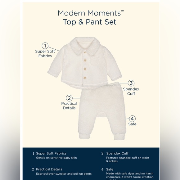 Modern Moments by Gerber Baby Boy or Girl Unisex Microplush  Set, 2-Piece - Picture 5 of 6